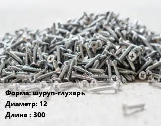 Шуруп шуруп-глухарь 12х300 ГОСТ: DIN 571 сантехнический